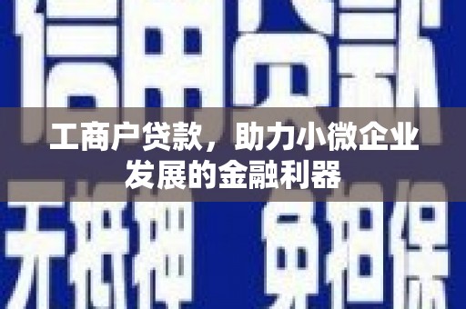 灵川工商户贷款，助力小微企业发展的金融利器