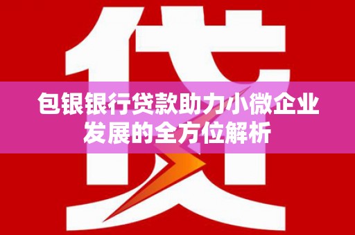 灵川包银银行贷款助力小微企业发展的全方位解析