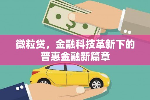 灵川微粒贷，金融科技革新下的普惠金融新篇章